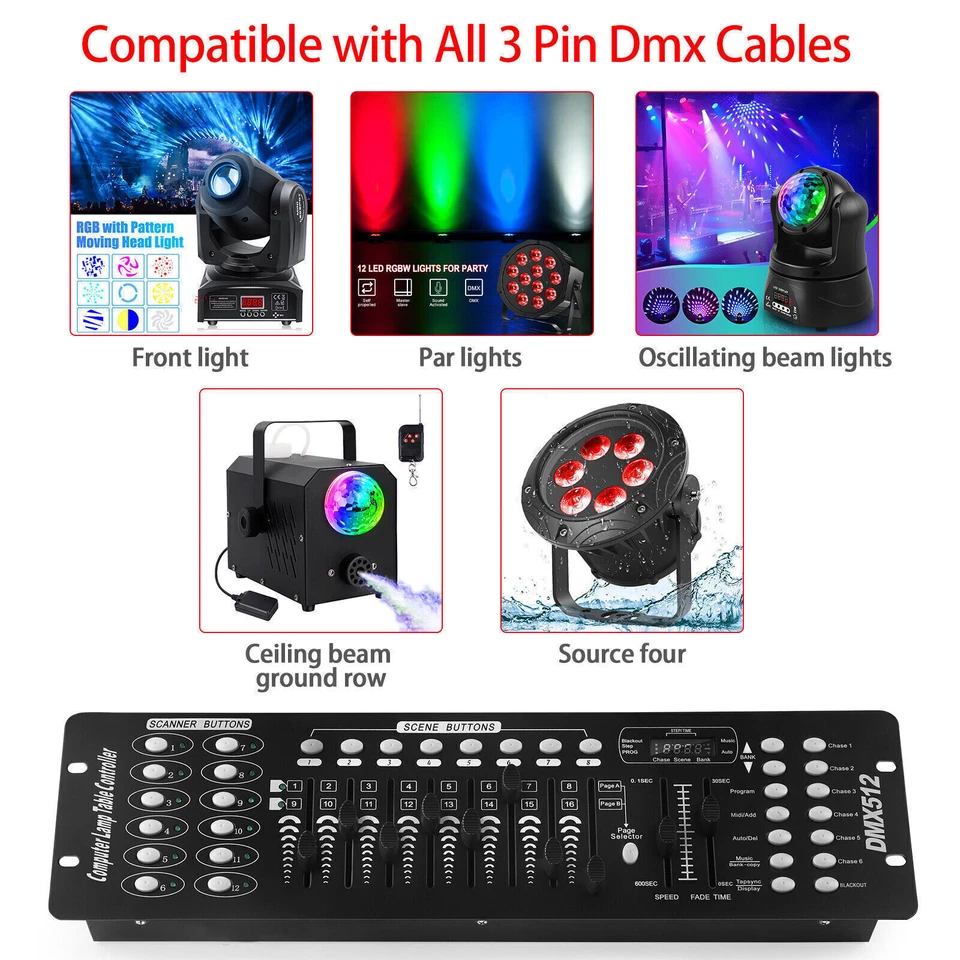 DMX 512 192 Channels Operator Console led Controller Fit Stage Party DJ Lighting - Image 1 of 4