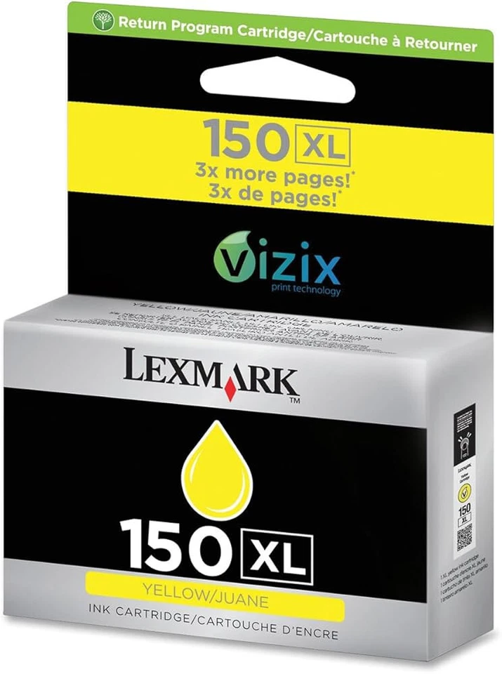GENUINE AUTHENTIC LEXMARK 150XL YELLOW INK CARTRIDGE 14N1618E - Image 1 of 1