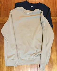 Lot Of 2 Athletic Works Boys Black & Tan Fleece Lined Crew Sweatshirt Sz XXL (18 - Picture 1 of 9
