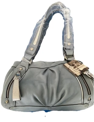 Bolso de hombro de cuero azul claro vintage B. Makowsky  Foto 1 de 4