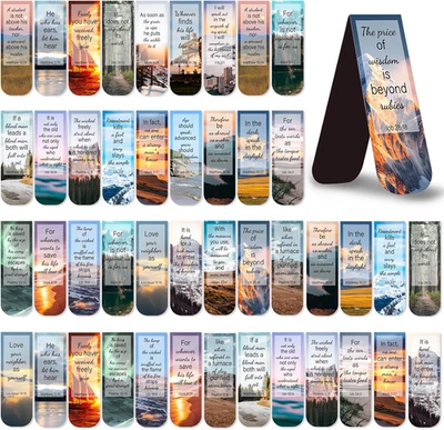 50 Pack Bookmark Christian Magnetic Bookmarks for Women Men Bible Verse Book Mar - Image 1 of 4