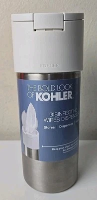 Dispensador de toallitas desinfectantes KOHLER bote de acero inoxidable con tapa fácil de abrir Foto 1 de 4