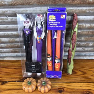 Vintage Halloween Candles Skeleton Couple and Witch SEE PHOTOS-Minor flaw - Picture 1 of 19