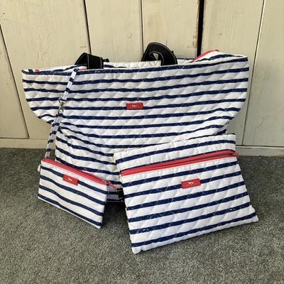 Bolso de Viaje Scout Plegable Grande Bolso de Mano con Cremallera Azul Marino Blanco Coral 3 Piezas Foto 1 de 4