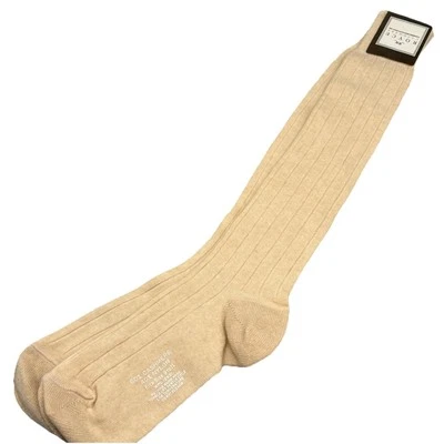 Royce Cashmere 60% Cashmere Knee High Socks Women's 9-11 NWT Beige - Image 1 of 4