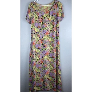 EUC Vintage Sarah Arizona Sz S Reversible Maxi Floral Rayon Boho Hippie Dress - Picture 1 of 13