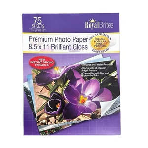 ROYAL BRITES Photo Paper 8.5 x 11 Brilliant Gloss Premium Professional - Picture 1 of 4