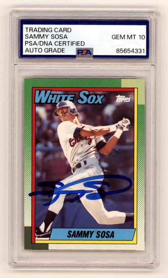 Sammy Sosa 1990 Topps 692 Firmado Novato RC PSA 10 Automático Chicago White Sox Foto 1 de 1