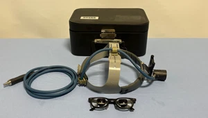 Kit de lámpara de cabeza de fibra óptica Carl Zeiss con estuche y lupas orascópticas gafas - Imagen 1 de 14