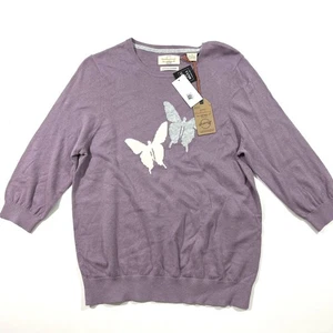 New Weatherproof Vintage Cotton Cashmere Sweater Butterfly Mist Size Large - Picture 1 of 5