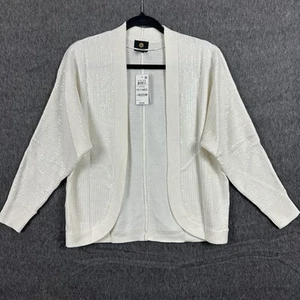 JM Collection Open Front Sequin Knit Cardigan Petite Medium PM MSRP $79 - Picture 1 of 10