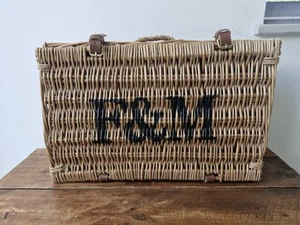 Fortnum & Mason F&M Wicker Hamper H 19cm x W 43cm x D 27cm Picnic Store Display - Picture 1 of 9