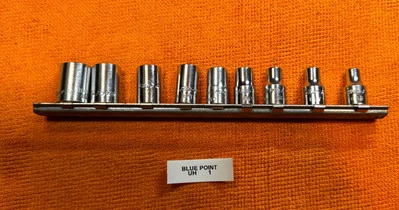 Vintage Blue-Point USA 1/4" Drive 9 piece 6pt 3/16" to 1/2" Shallow Socket Set - Image 1 of 4