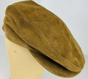 Vintage Country Gentleman Zeitungsjunge flache Druckknopf Kappe echtes Wildleder Größe 7 1/2 - Bild 1 von 11