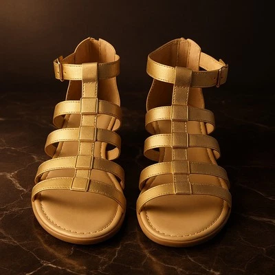 Sandalias doradas Gladiator Croft & Barrow para mujer. Talla 10. ¡Nunca usado! Foto 1 de 4