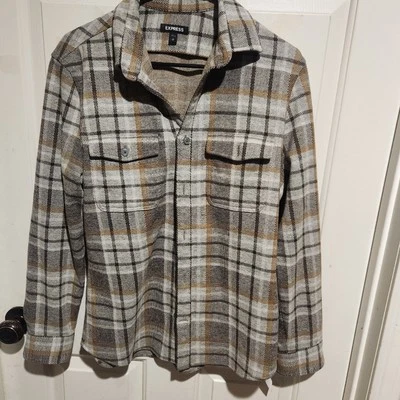 Camisa Camarra Express Para Hombre Franela a Cuadros Gruesa Suave Pequeña Exterior Gorpcore Foto 1 de 4