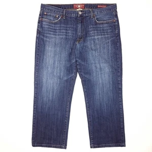 Lucky Brand Dungarees 361 Vintage Straight Jeans Mens 38x27 Dark Wash 11" Rise - Picture 1 of 8