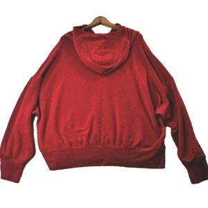 Fabletics Sweater Womens 2X Red Long Sleeve Hooded Preppy Soft Pullover Casual - Picture 1 of 11