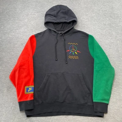 Nike Urban Jungle Sudadera con Capucha Air Raid Hombres XL Negro Verde Rojo Paz Colorblock Foto 1 de 4