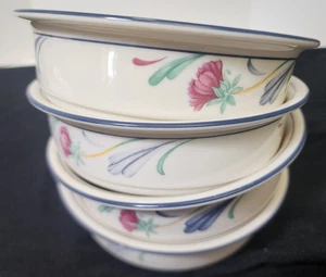 Lenox Poppies On Blue 4 Cereal or Soup Bowls - Picture 1 of 4