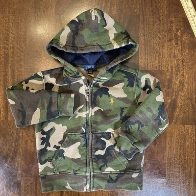 Polo Ralph Lauren Sudadera con Capucha Niño Pequeño 3T Verde Camuflaje Cremallera Completa Sudadera Chaqueta Foto 1 de 4