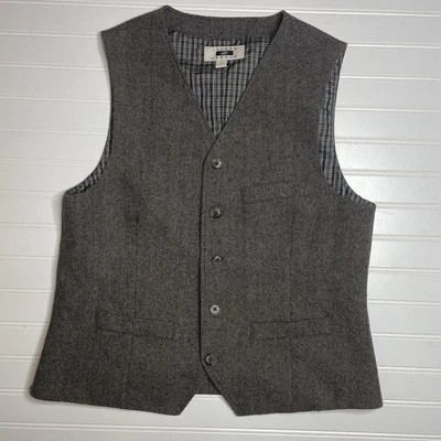 Joseph Abboud Tweed Vest Medium Gray Waistcoat Wool Blend Lined - Image 1 of 4