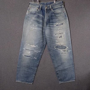 Hidden NY Washed Denim Distressed Made In Japan Cotton Jeans Size 32 - Picture 1 of 15