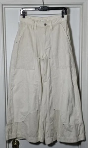 Urban Outfitters BDG Sienne Corduroy Extreme Wide Leg Pants Size 0 Ivory - Picture 1 of 8