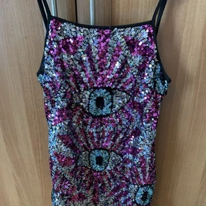 Pink Sequin Evil Eye Mini Dress. Topshop. Ladies Size 12 - Picture 1 of 14