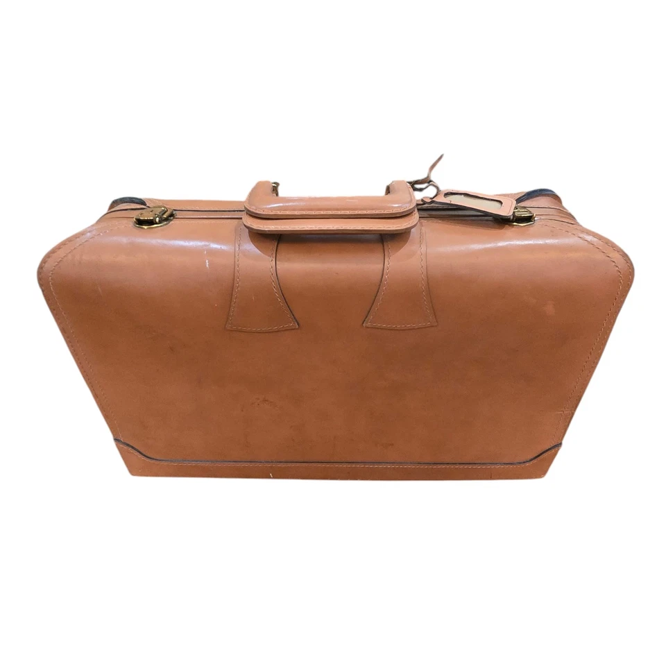 Mala de couro marrom vintage Brooks Brothers - Imagem 1 de 4