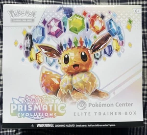 Prismatic Evolutions Pokemon Center ETB Caja Entrenador Elite Sellada EN MANO 100% - Imagen 1 de 6