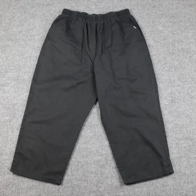 Pantalones elegantes de colección para mujer 16 negros cintura elástica tirar de sarga de algodón bolsillos informales Foto 1 de 4