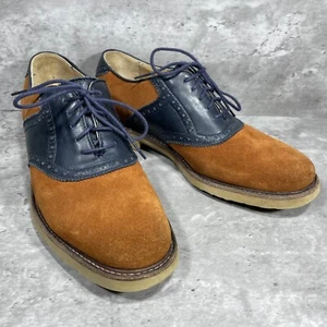 Zapatos Oxford Frye Company con cordones de cuero gamuza marrón y azul para hombre talla 8 D - Imagen 1 de 15