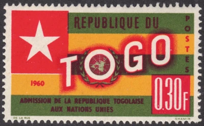 1961 Togo SC# 386 - Flag of Togo and UN Emblem - M-H - Image 1 of 2