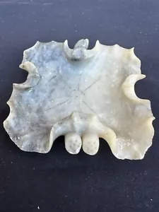 Chinese Jade Hardstone Ashtray / Brush Washer Bowl Dish Carved Lotus Flower - Picture 1 of 5