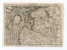 Antique Map "Livonia Petrus Kaerius Caelavit" (Estonia-Latvia) V. Den Keere,1630