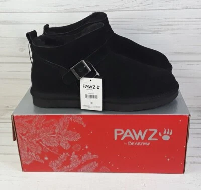Bota de gamuza Pawz by Bearpaw para mujer Amy negra 011 sin cordones talla 10 nueva Foto 1 de 4