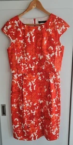 MaxMara Dress Shift Special Occasion Zesty Floral Wedding Orange, Size 10 - Picture 1 of 7