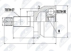 Juego de juntas NPZ-SB-014 NTY, eje de transmisión para SUBARU - Imagen 1 de 2