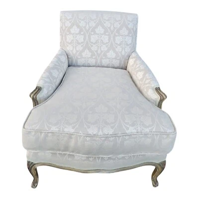 Sillón Club Luis XVI francés años 30 - Madera pintada a mano - Tapicería elegante Foto 1 de 4