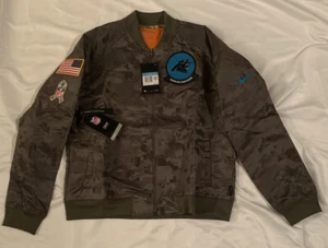 Women's Carolina Panthers Nike Salute Service Bomber Jacket Medium M NWT $110 - Picture 1 of 1