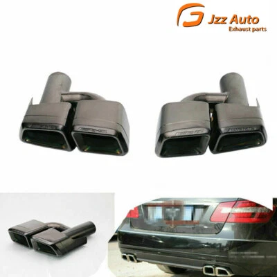 Pair AMG Exhaust Double Slant Tailpipe H-type Tails Tip For MERCEDES BENZ E63 - Imagem 1 de 4