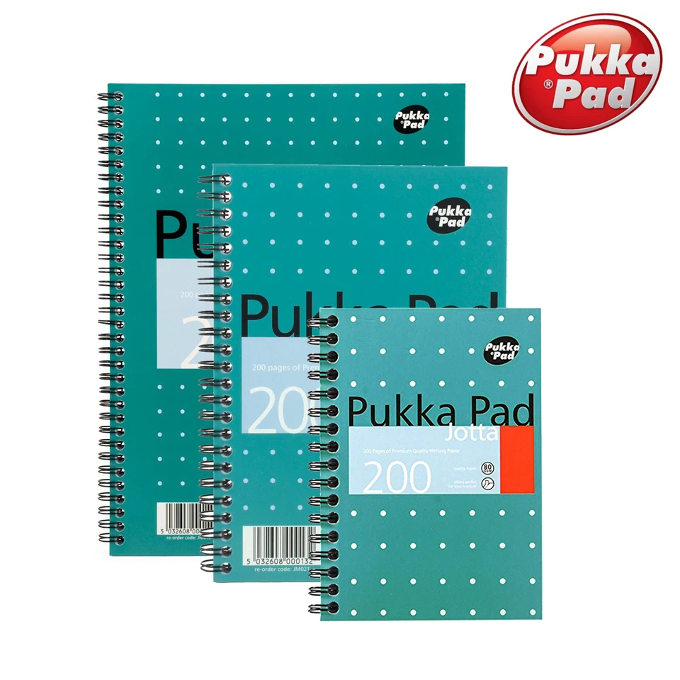 Pukka Pad Metallic A4 A5 A6 Jotta Ruled Notebook 200 Page 80gsm Quality Notepad