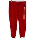 Abercrombie Kids Red Sweatpants Size XL Textured Logo on front Pre-owned