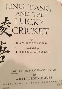 1944 Kay Stafford, Louise Zibold / Ling Tang and the Lucky Cricket 1st Edition - Picture 1 of 11