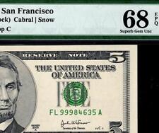 2003a $5 San Francisco Federal Reserve Note FRN • 1991-L • PMG 68 EPQ - POP 7/1