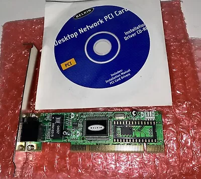 GENUINE Belkin N10117 Desktop Network PCI Card 10/100 Ethernet Driver CD-ROM - Image 1 of 3