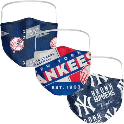 New York Yankees 3-Pack MLB Throwback Vintage Washable Reusable Face Mask - Image 1 of 4