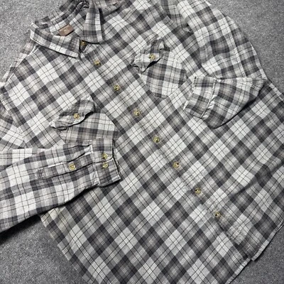 Great Northwest Mens Flannel Plaid Gray 2XLT Tall Western Cowboy Long Sleeve - Image 1 of 4