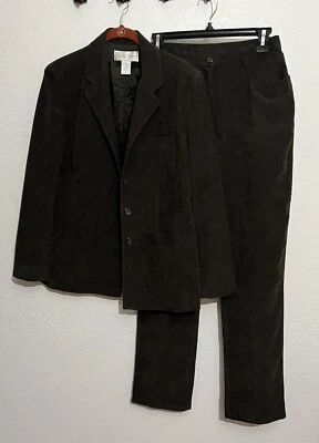 Pantalón Traje Vintage Verde Oliva Años 90 Imitación Gamuza 3 Botones Chaqueta Pantalones 2 Chaqueta 4 Foto 1 de 4